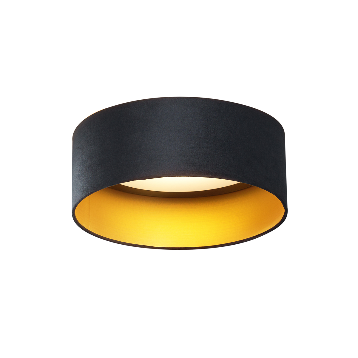 Plafonieră modernă neagră din catifea 40cm incl. LED cu 3 trepte de intensitate luminoasă - Sue