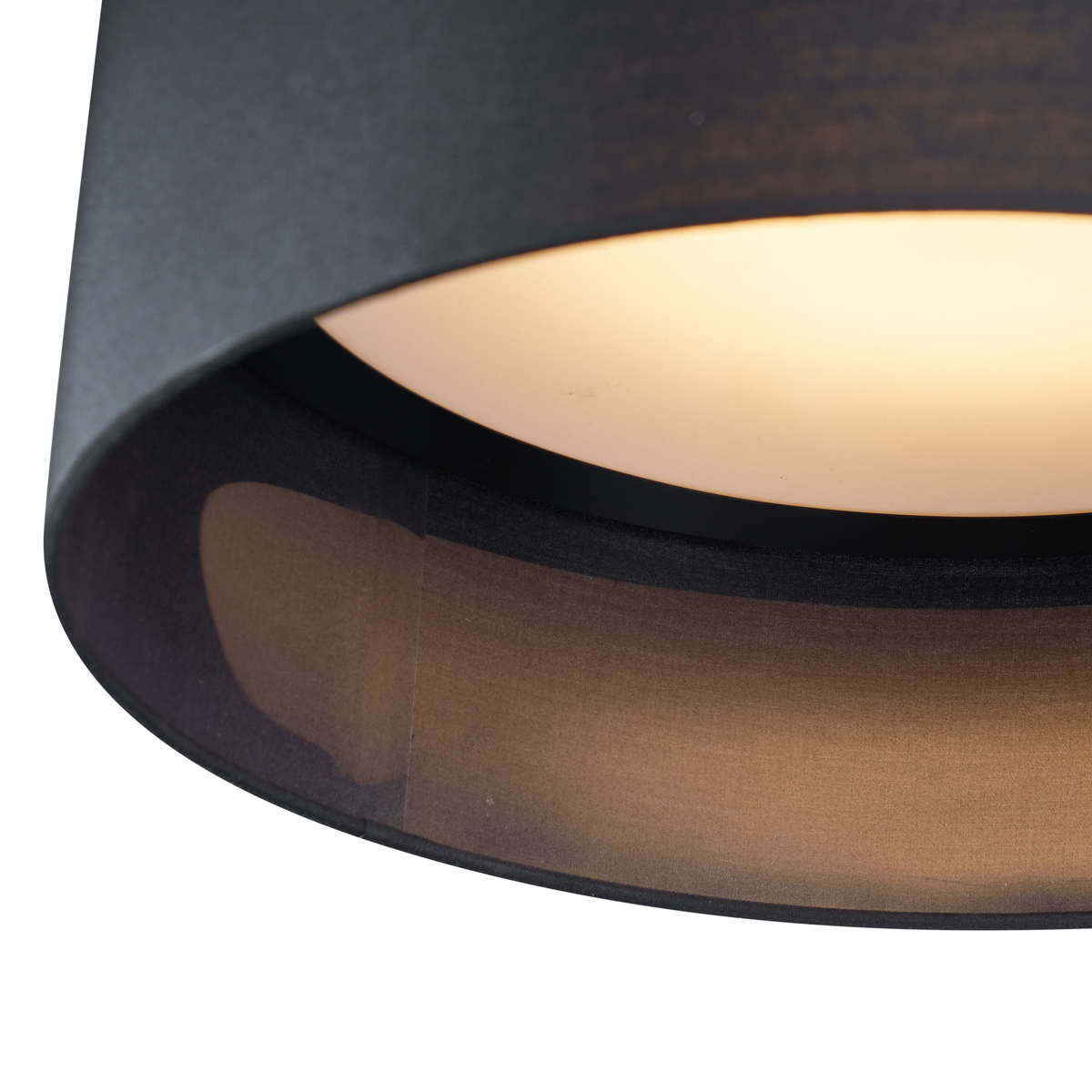 Plafoniera moderna nera trasparente 40cm incl. LED dimmerabile a 3 livelli - Sue