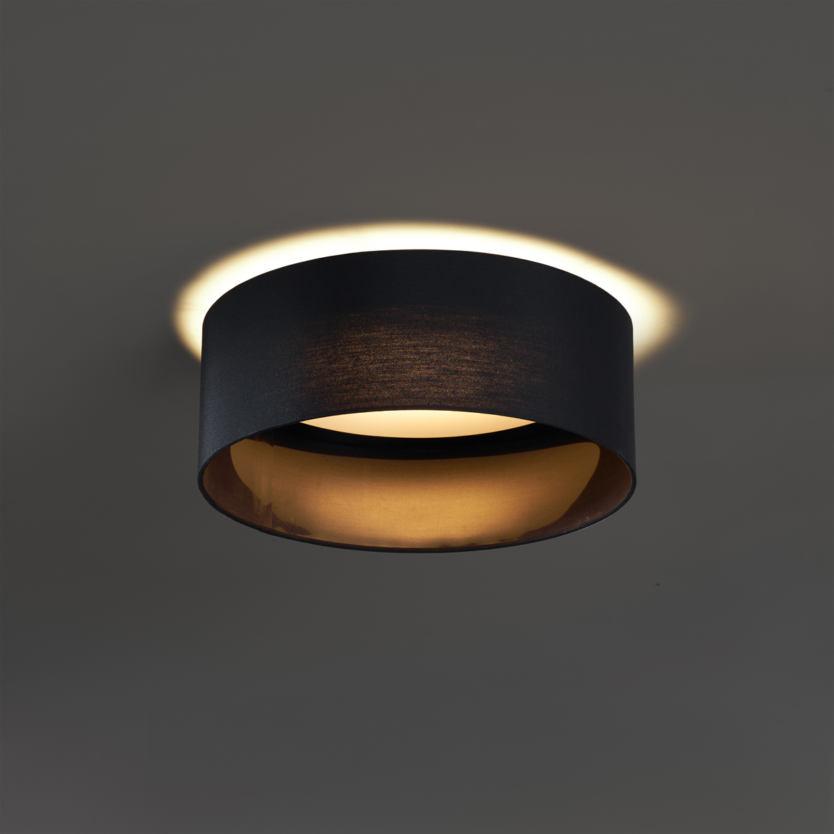 Plafoniera moderna nera trasparente 40cm incl. LED dimmerabile a 3 livelli - Sue