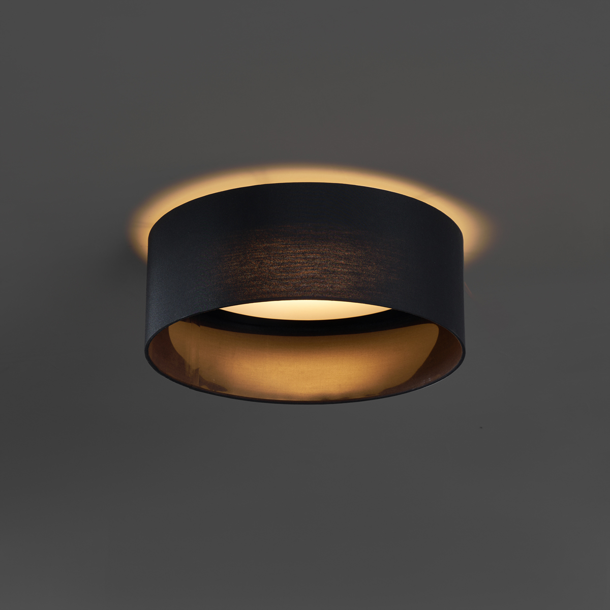 Plafoniera moderna nera trasparente 40cm incl. LED dimmerabile a 3 livelli - Sue