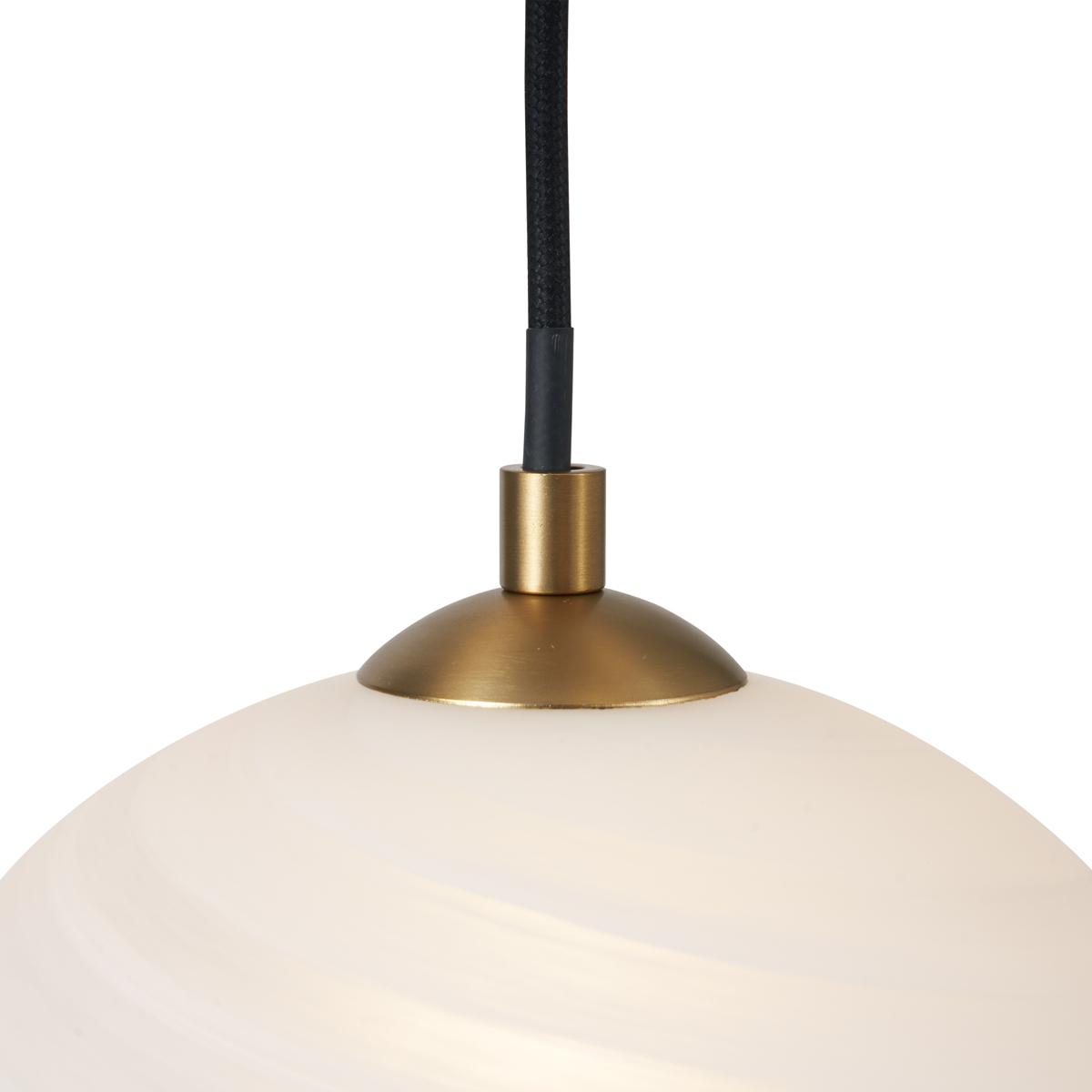 Lámpara colgante Art Déco dorada con cristal opalino 9 luces - Yani