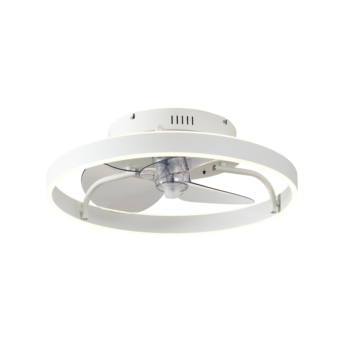 Mennyezeti ventilátor fehér 50 cm LED-del, fényerőszabályzóval és távirányítóval - Maddy