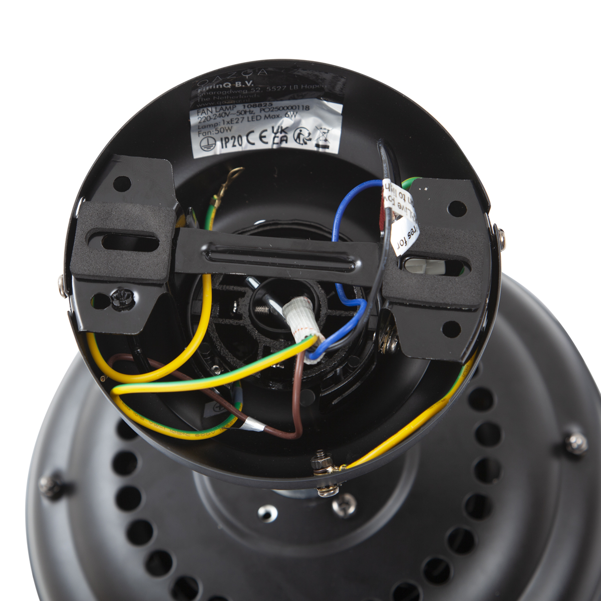 Ventilateur de plafond noir 107,5 cm avec interrupteur à tirette - Mistral Busa