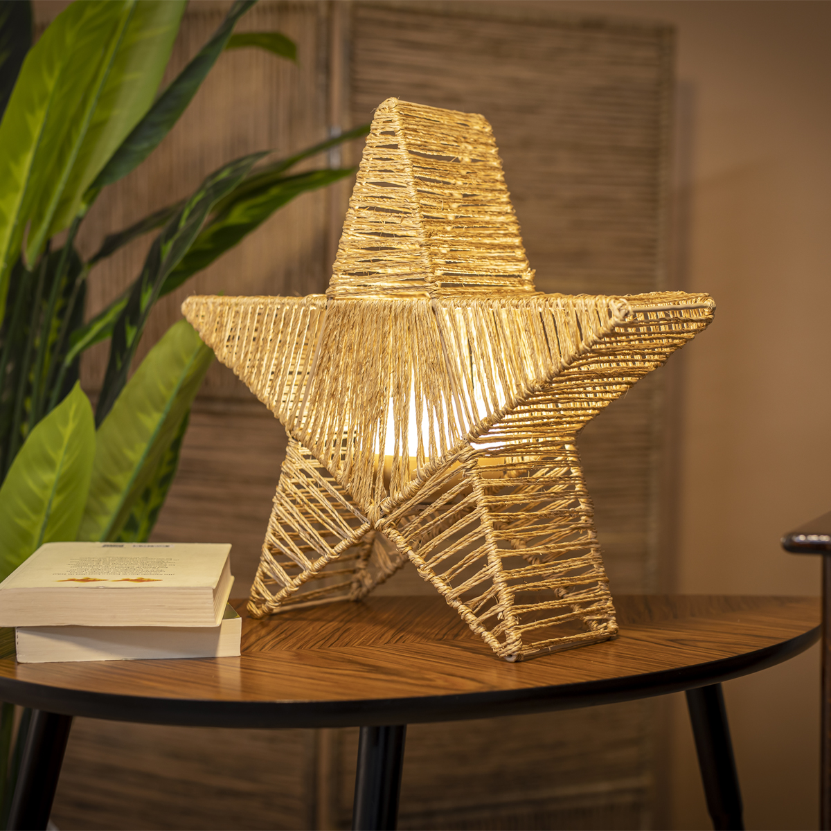 Vianočná stojacia lampa hnedá 40 cm vrátane LED IP54 nabíjateľná - Sisine Vianočná stojacia lampa hnedá 40 cm vrátane LED IP54 nabíjateľná - Sisine