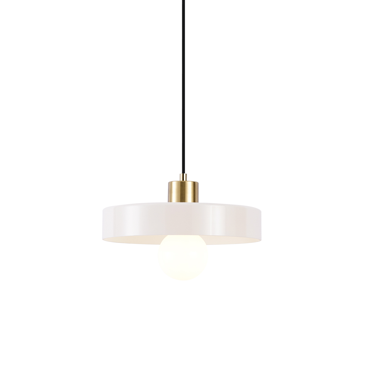 Retro závesná lampa zlatá s béžovým sklom - Jina