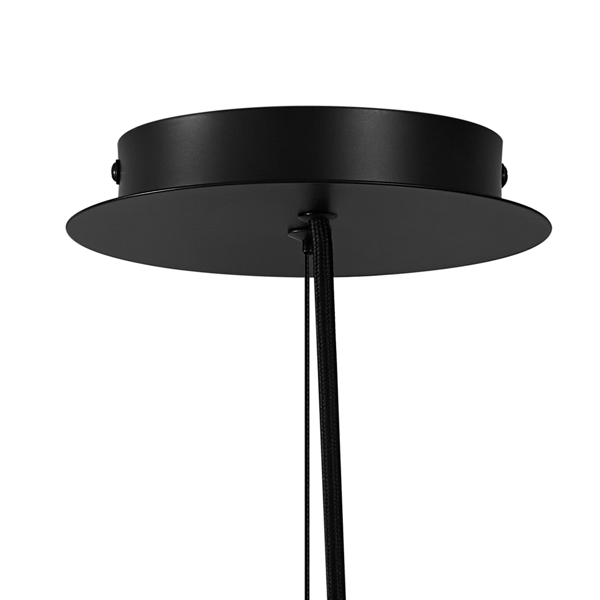 Suspension design noire avec verre fumé rond 6 lumières - Mochan