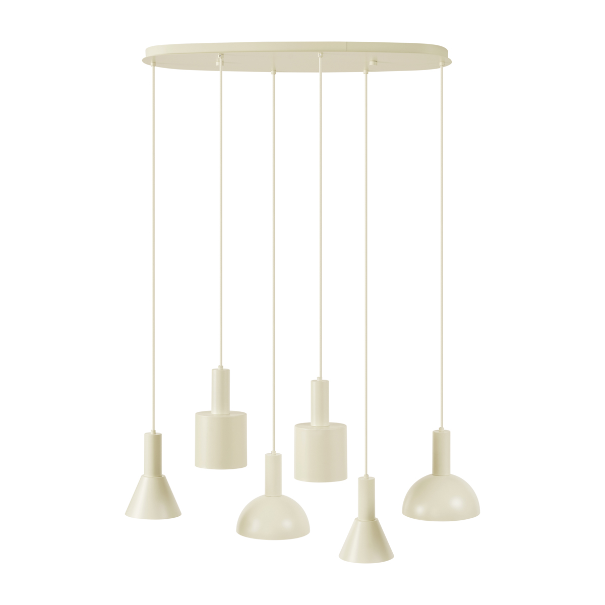 Lámpara colgante escandinava crema 6 luces - Biles
