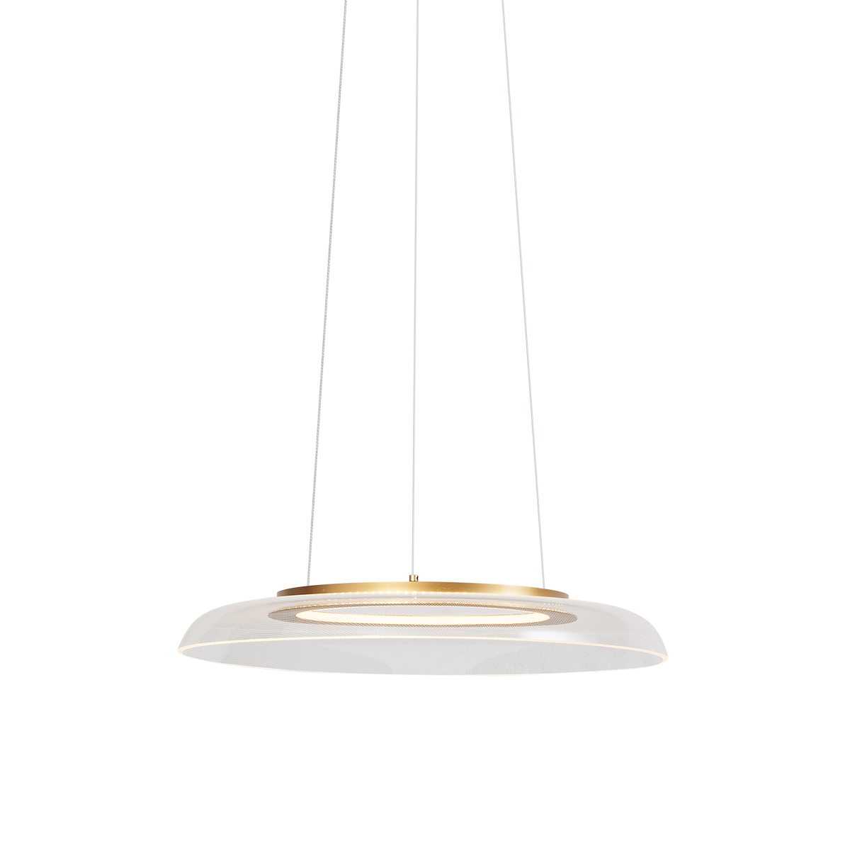 Lampă suspendată de design aurie și transparentă cu reglare în 3 trepte - Scacrylic