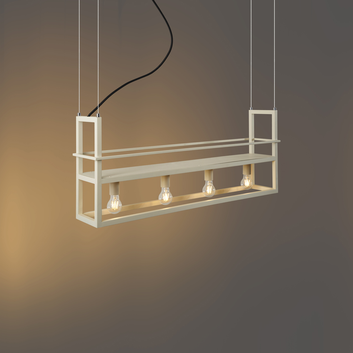 Industrielle Hängelampe Beige 4-Lichter - Cage Rack