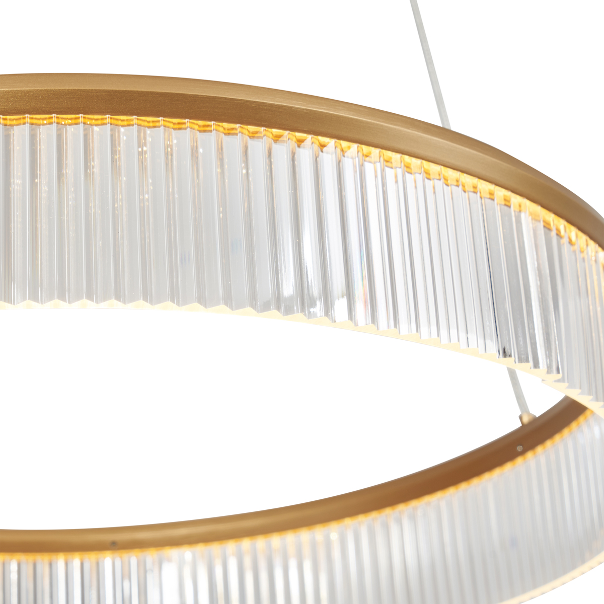 Moderne Hängelampe Messing 59cm inkl. LED 3-Stufen-Dimmbar - Anello Chandelier