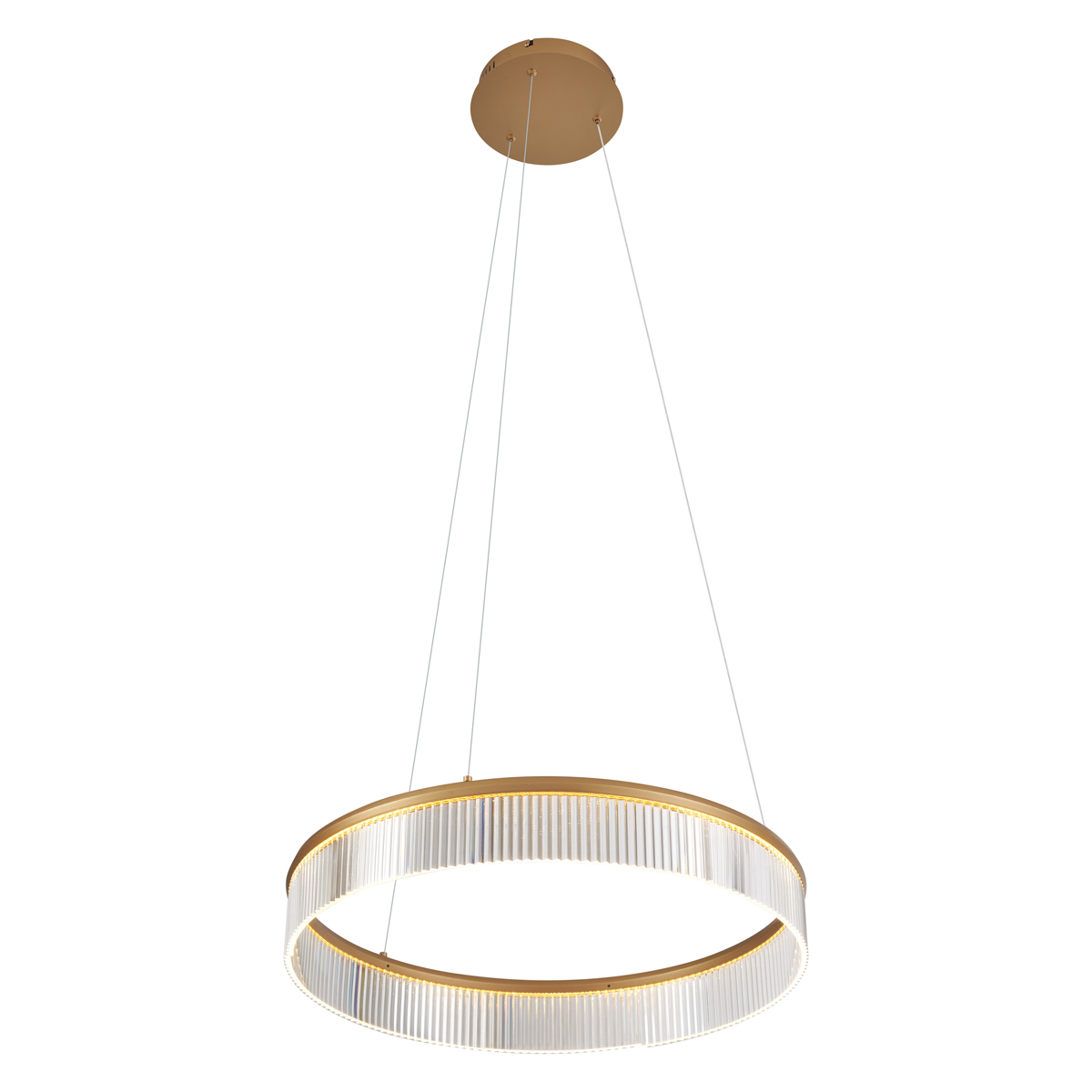 Moderne Hängelampe Messing 59cm inkl. LED 3-Stufen-Dimmbar - Anello Chandelier