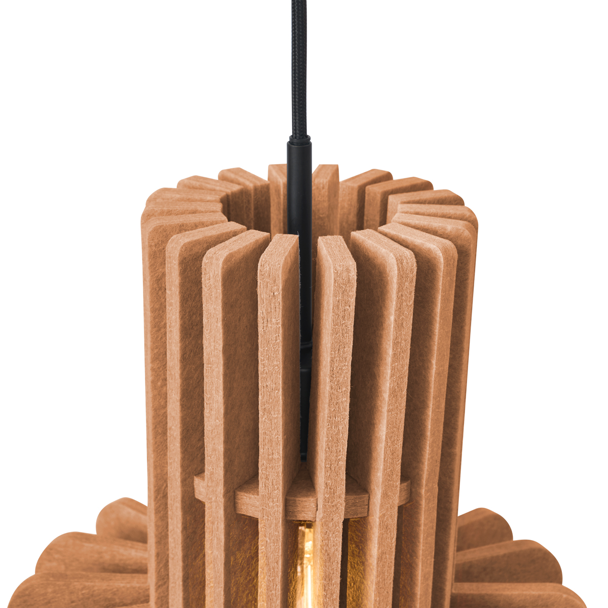 Lampada a sospensione retrò nera con arancione 3 luci - Felt