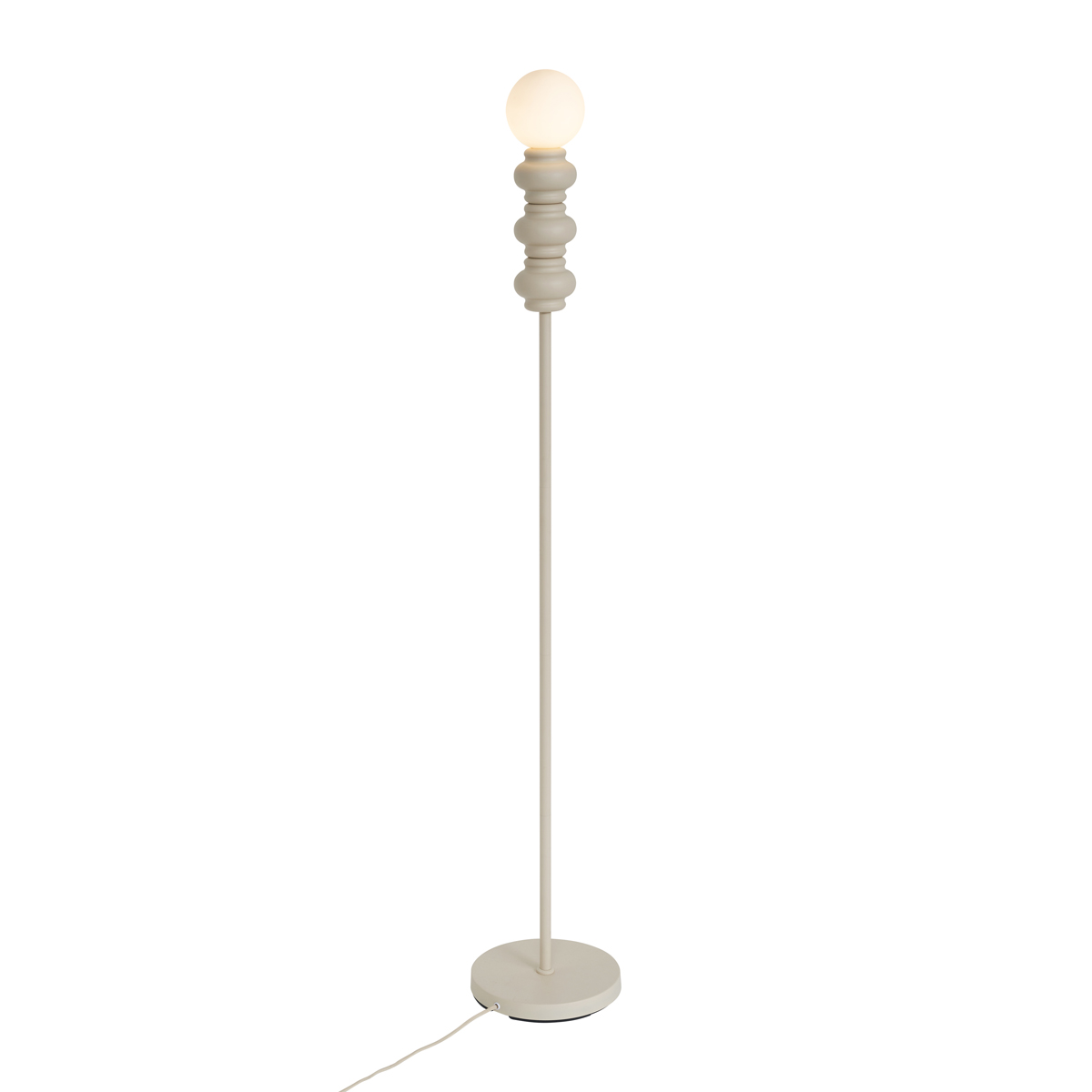 Lámpara de pie retro beige con cristal mate - Fedde