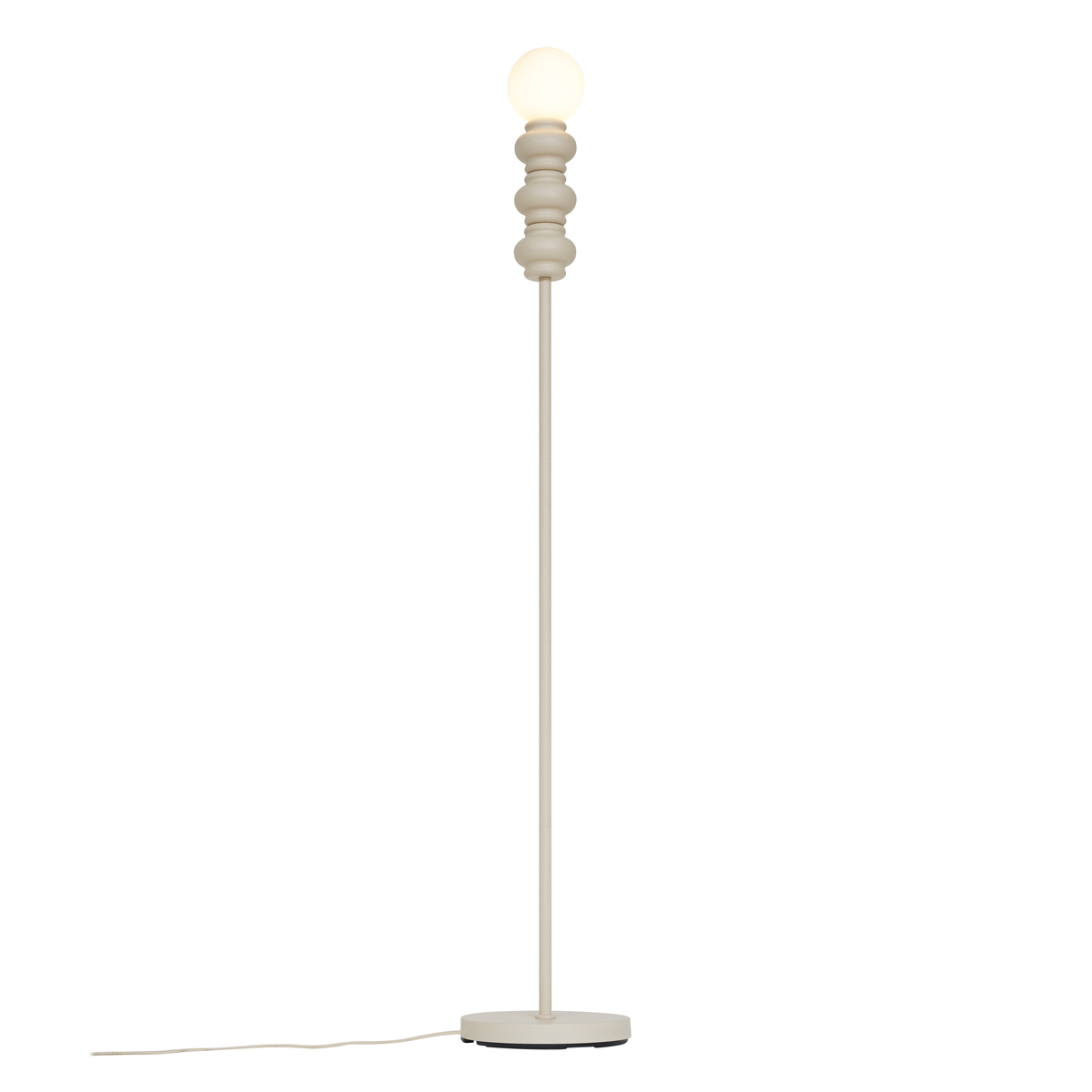 Lámpara de pie retro beige con cristal mate - Fedde