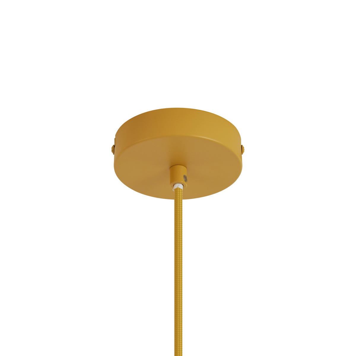 Lampada a sospensione retrò giallo senape con vetro opaco - Fedde