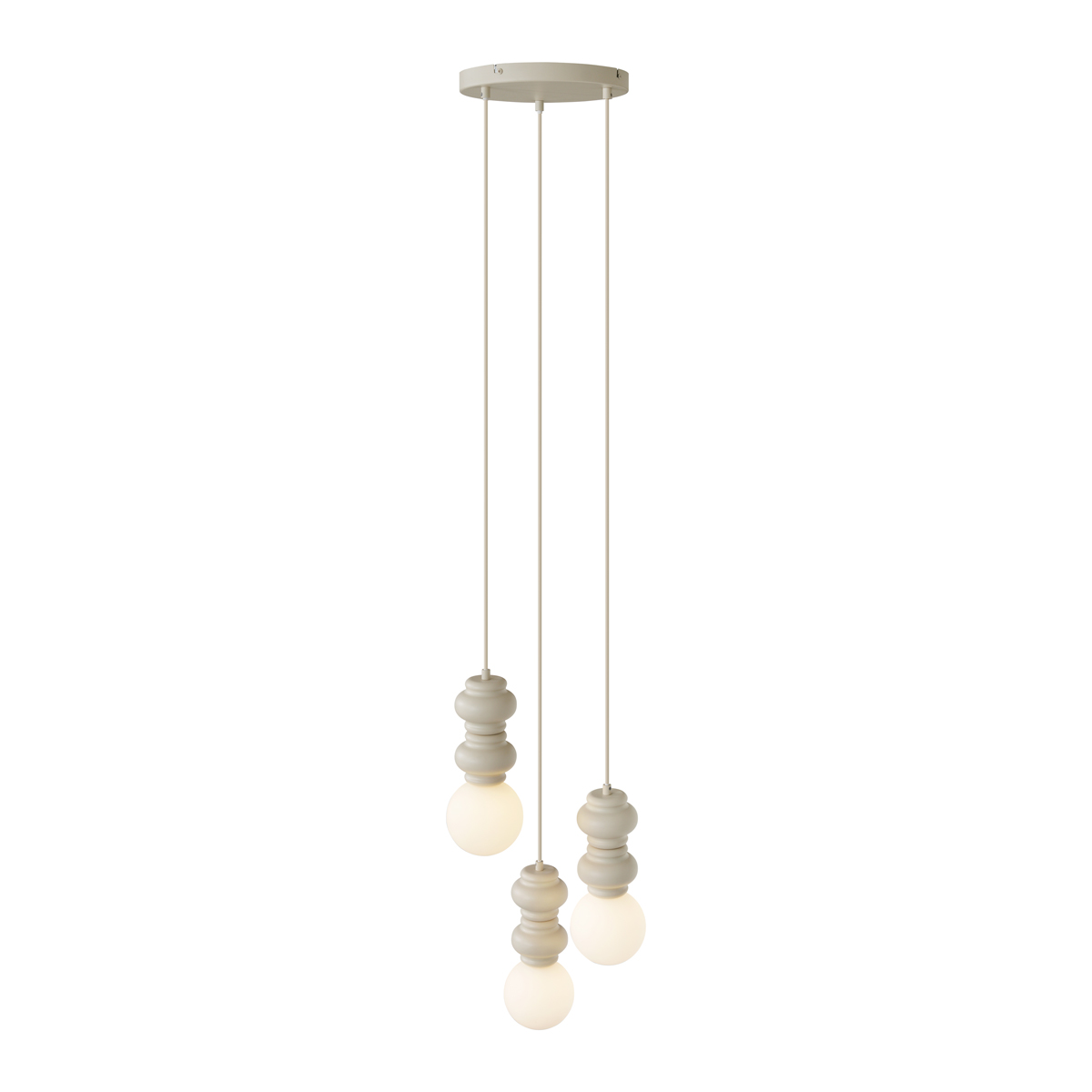 Lámpara colgante retro beige con cristal esmerilado de 3 luces - Fedde