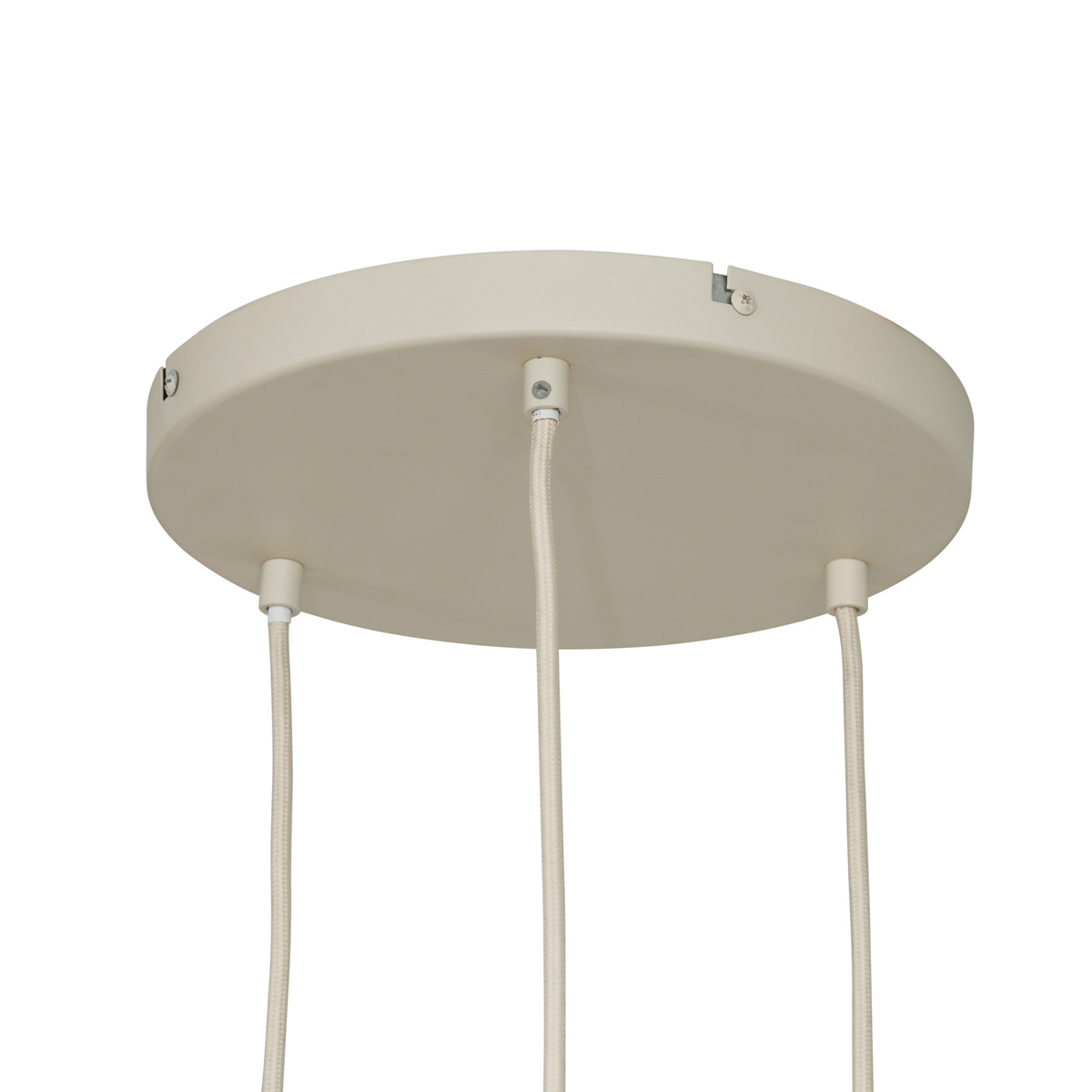Suspension rétro beige avec verre dépoli 3 lumières - Fedde