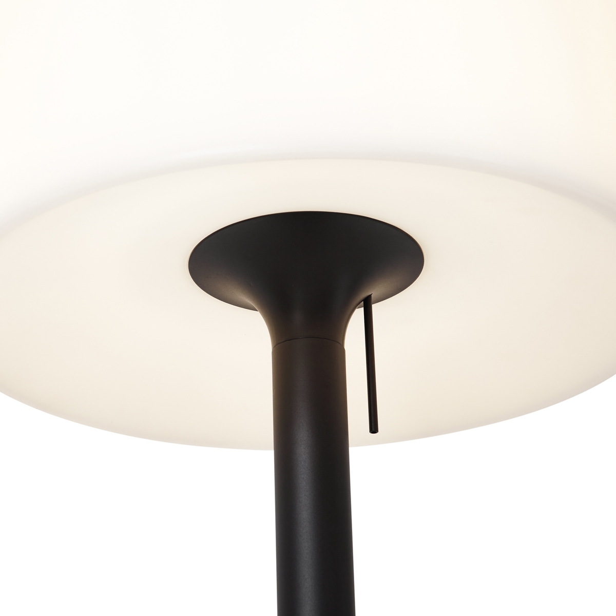 Modern Outdoor Floor Lamp Black with White Shade IP44 - Mississippi