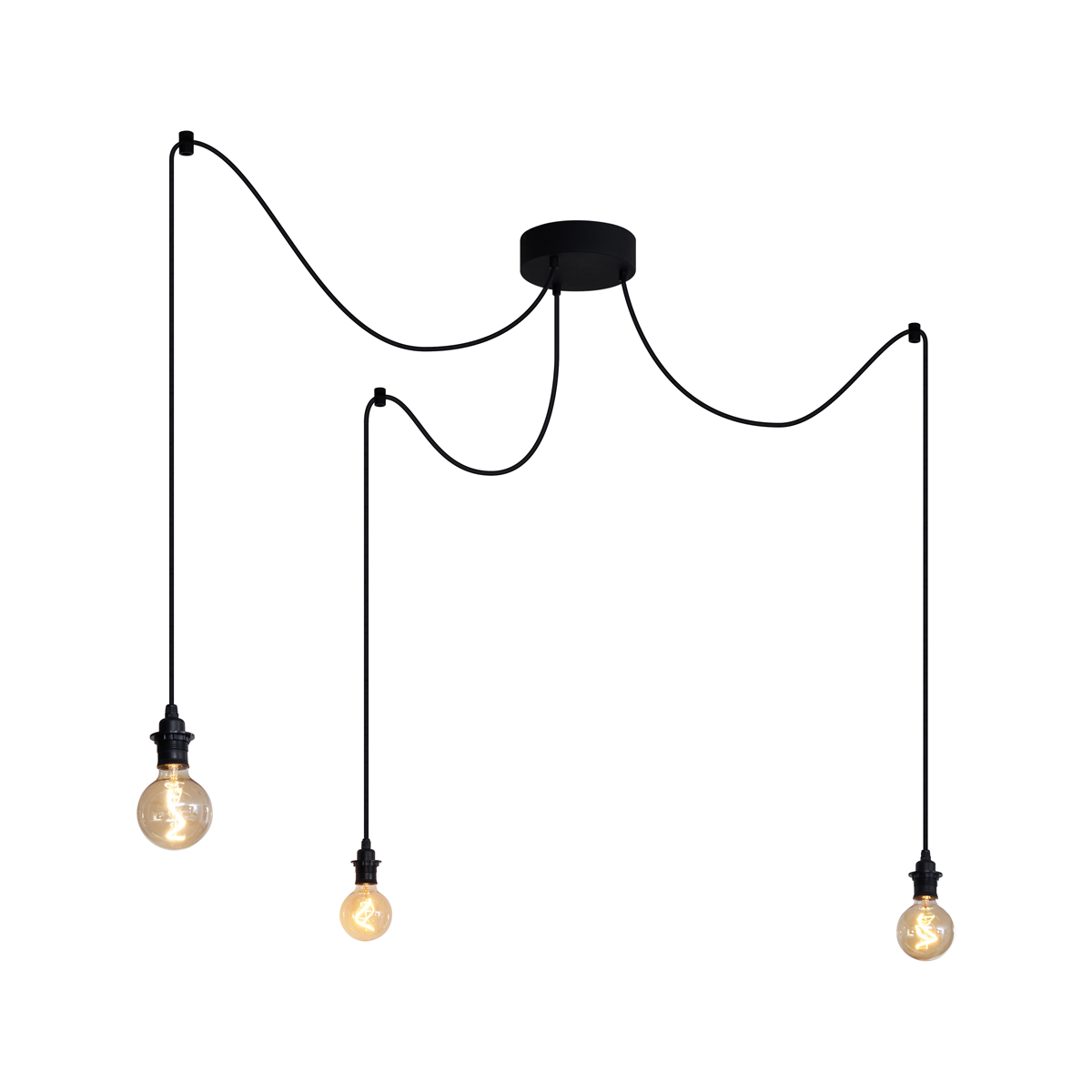 Závesné vonkajšie svietidlo čierne 3-svetlo IP44 - Cava