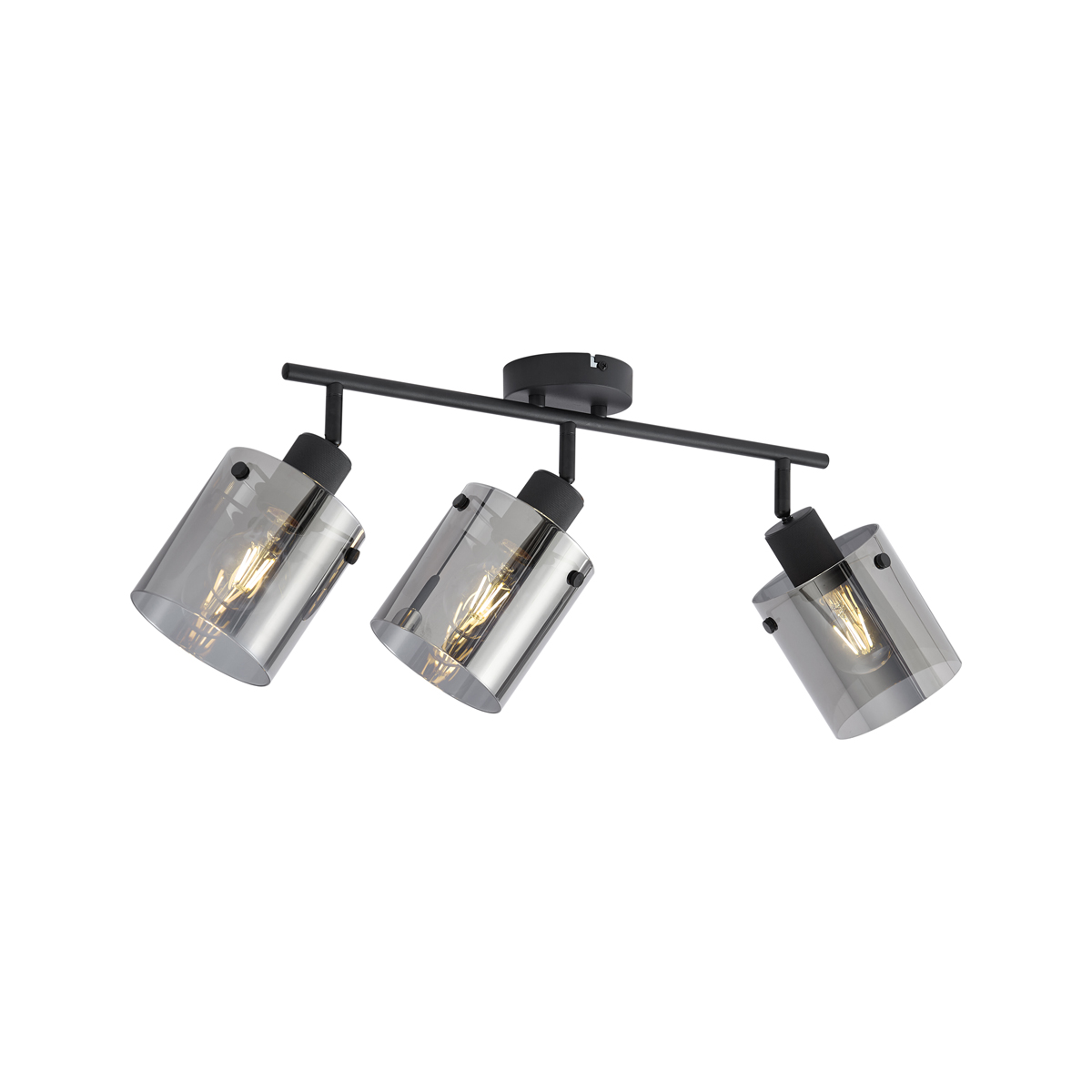 Design mennyezeti spotlámpa fekete füstüveggel 3-lámpás - Domo