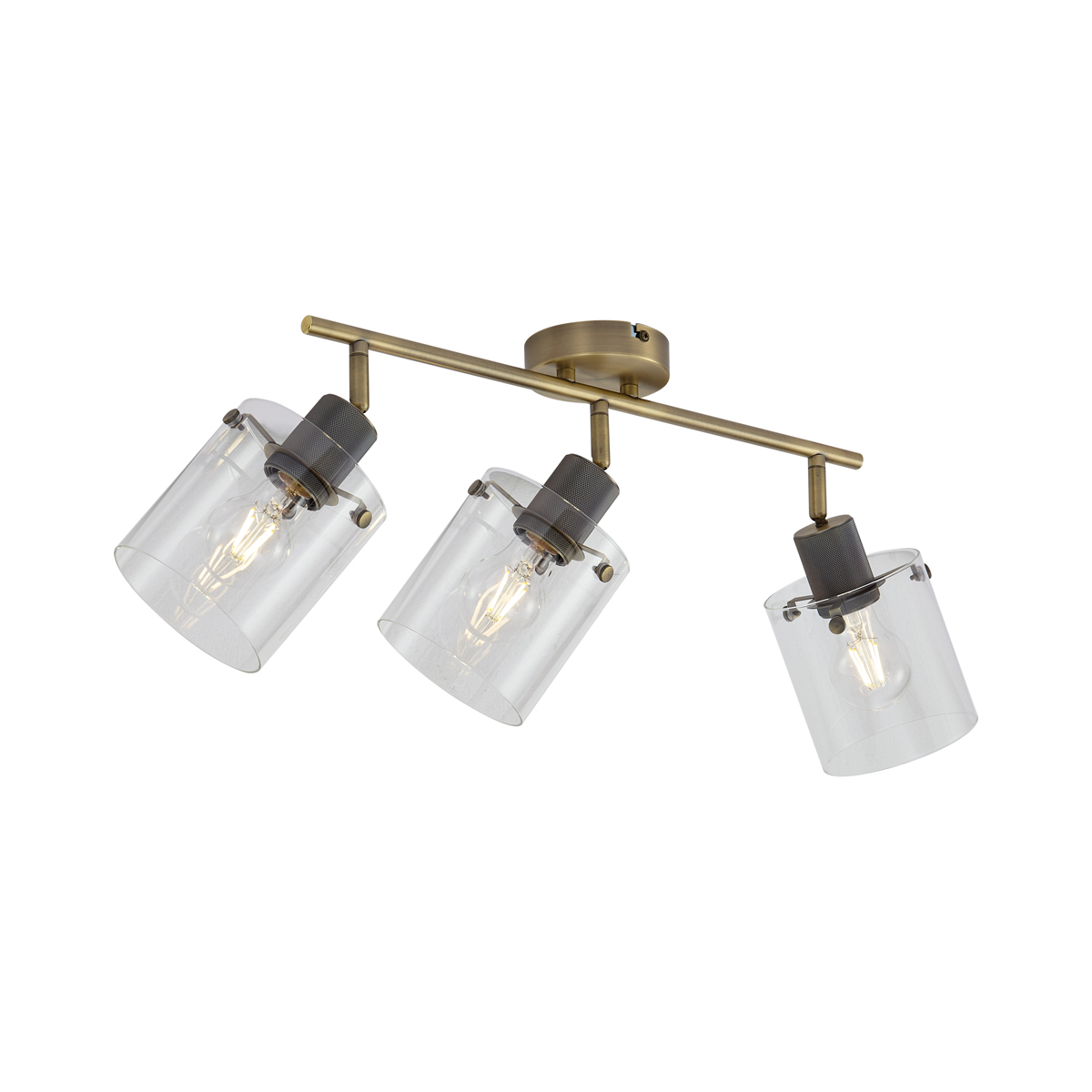 Design mennyezeti spotlámpa bronz színben, átlátszó üveggel, 3-lámpás - Domo