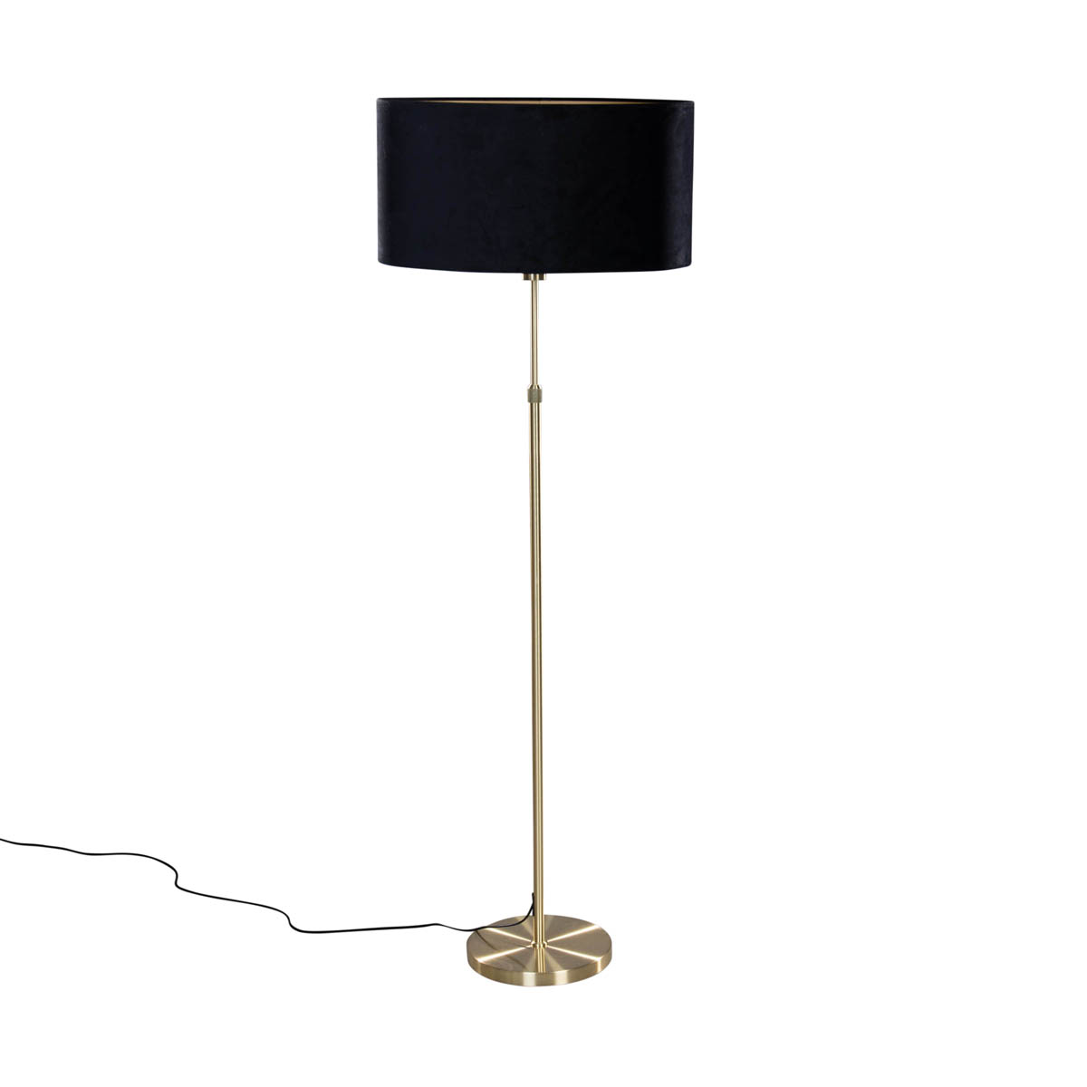 Floor Lamp Gold with Oval Velvet Shade Black 50 cm - Parte