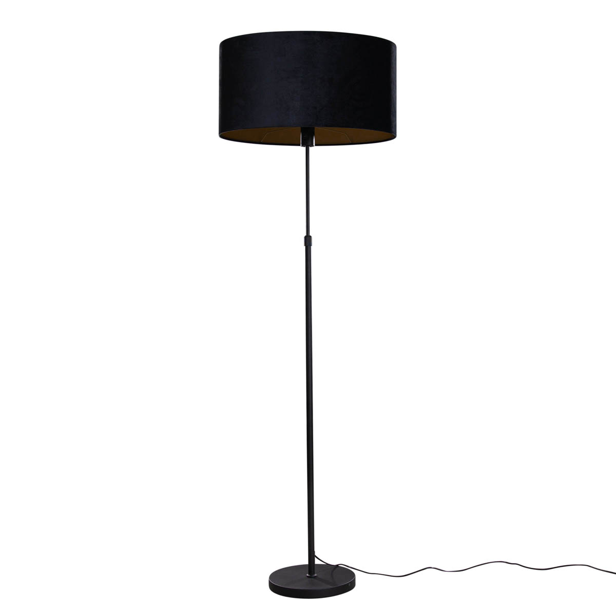 Lámpara de pie negra con pantalla de terciopelo ovalada 50 cm - Parte