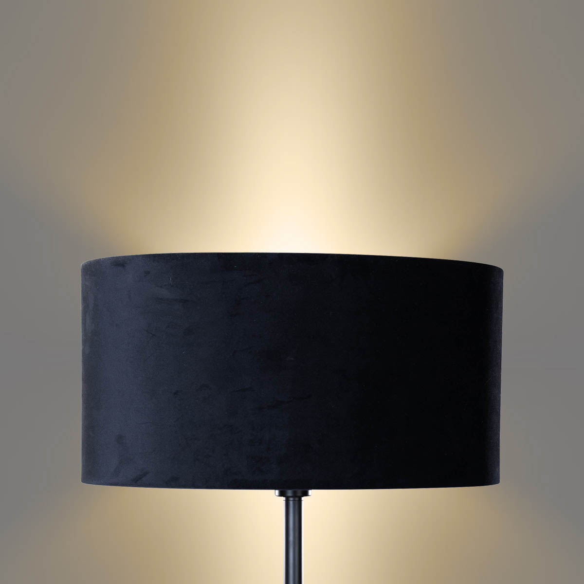 Lámpara de pie negra con pantalla de terciopelo ovalada 50 cm - Simplo