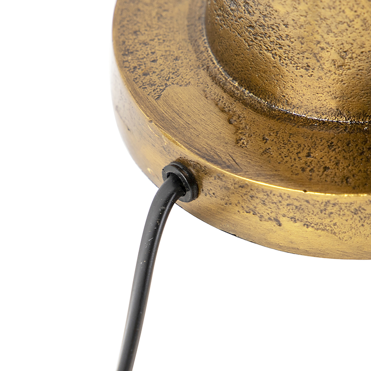 Lámpara de mesa de bronce con pantalla de terciopelo color topo de 35 cm - Pisos