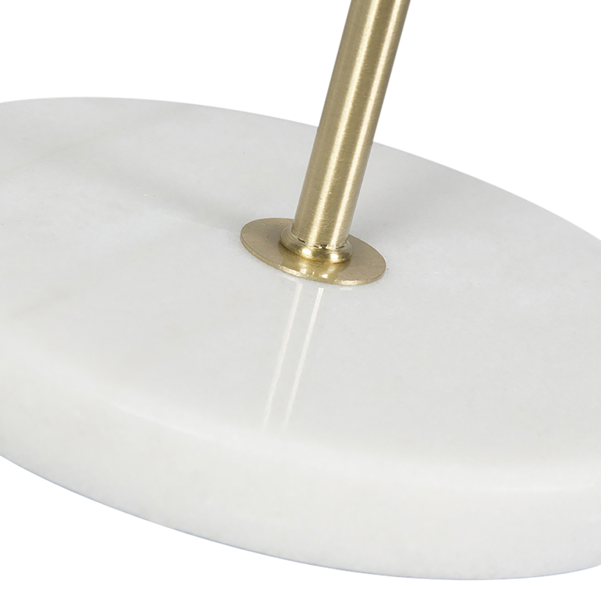 Tischleuchte Messing mit Samtschirm Taupe 35cm - Kaso