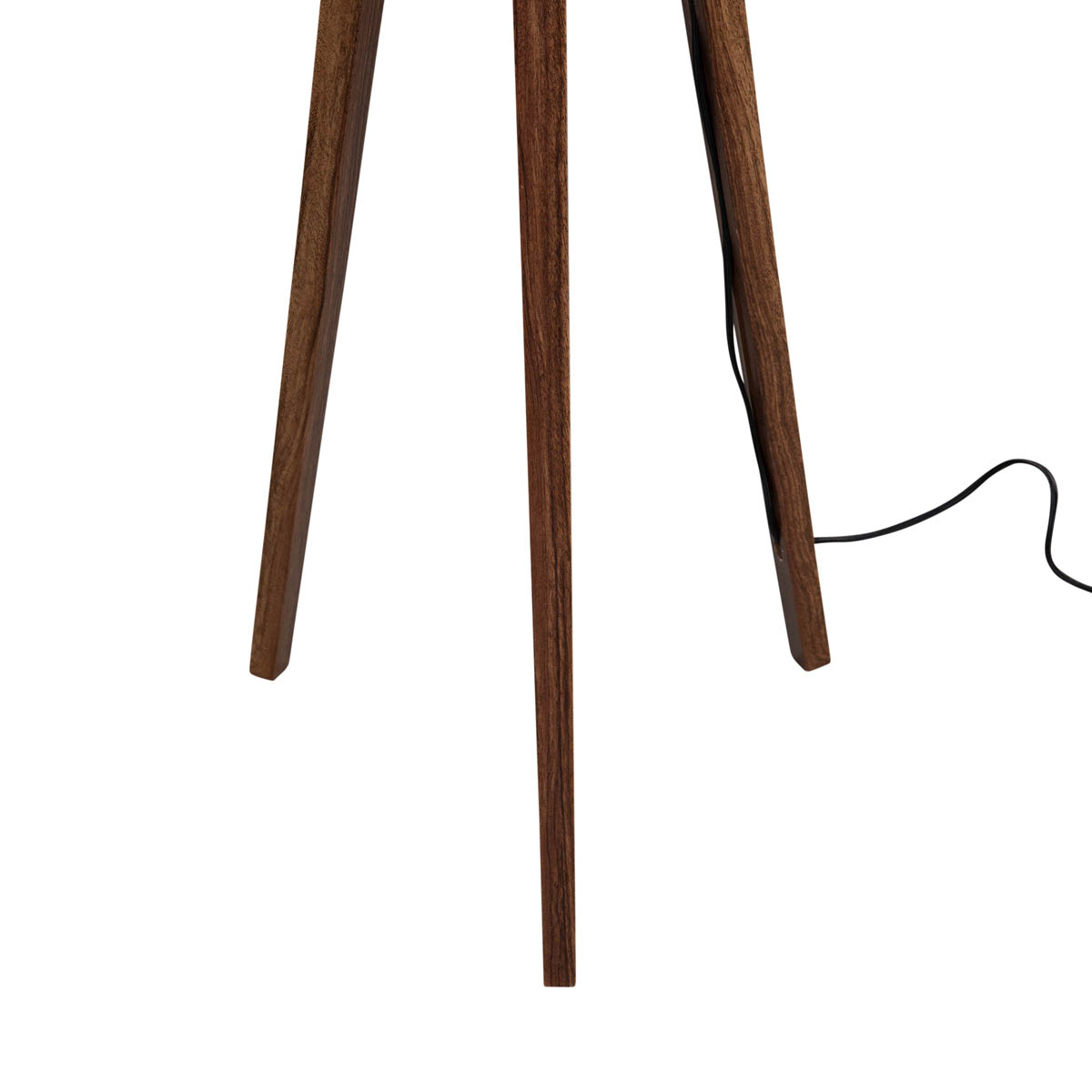 Lámpara de pie trípode madera nogal con pantalla terciopelo verde 50cm - Tripod Classic