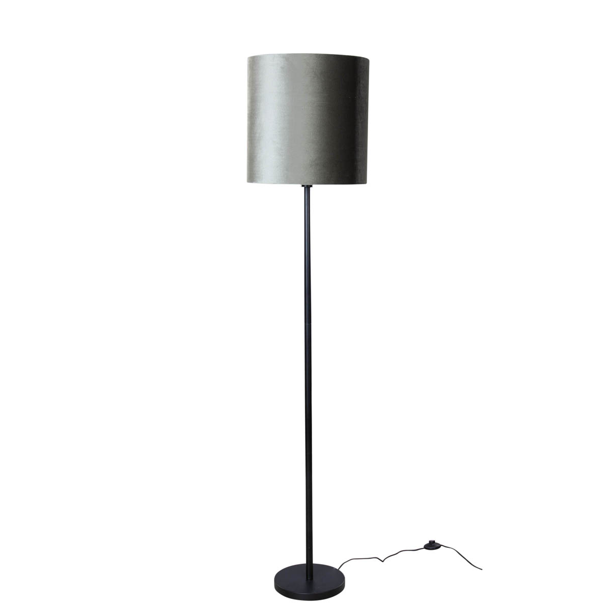 Stojacia lampa čierna so zeleným zamatovým tienidlom 40 cm - Simplo
