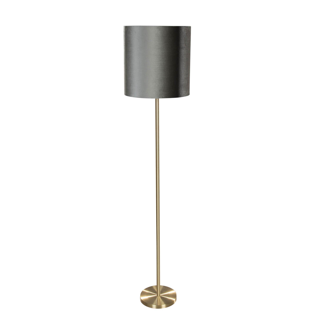 Lámpara de pie de latón con pantalla de terciopelo verde 40 cm - Simplo