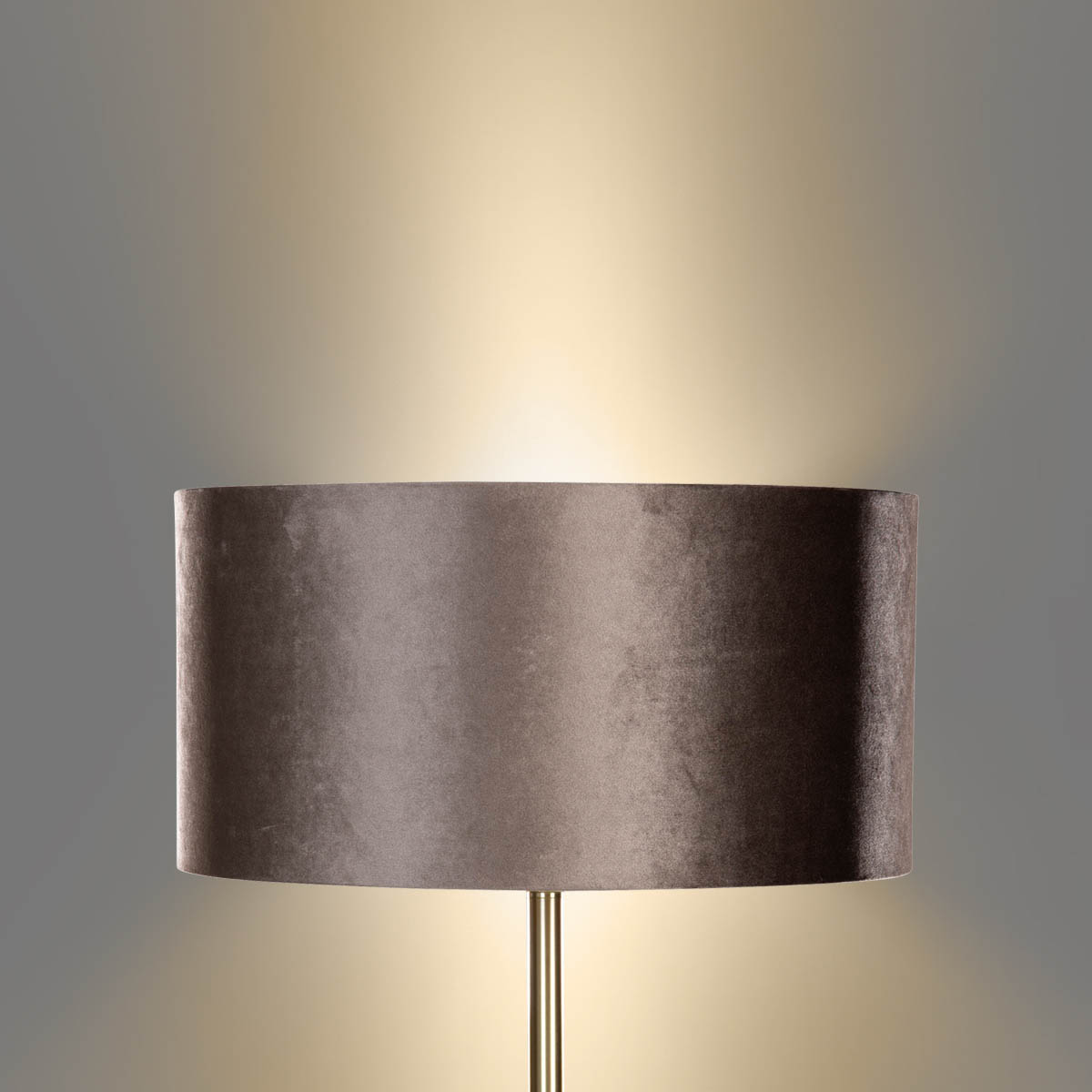 Lámpara de pie de latón con pantalla de terciopelo marrón 50 cm - Simplo