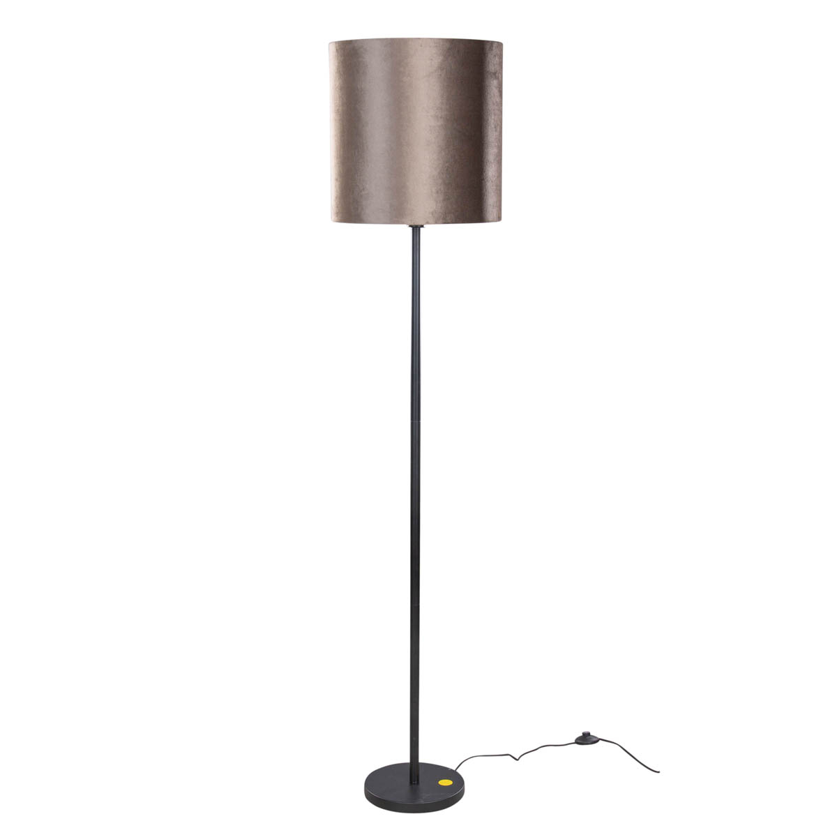 Lámpara de pie negra con pantalla de terciopelo marrón 40cm - Simplo