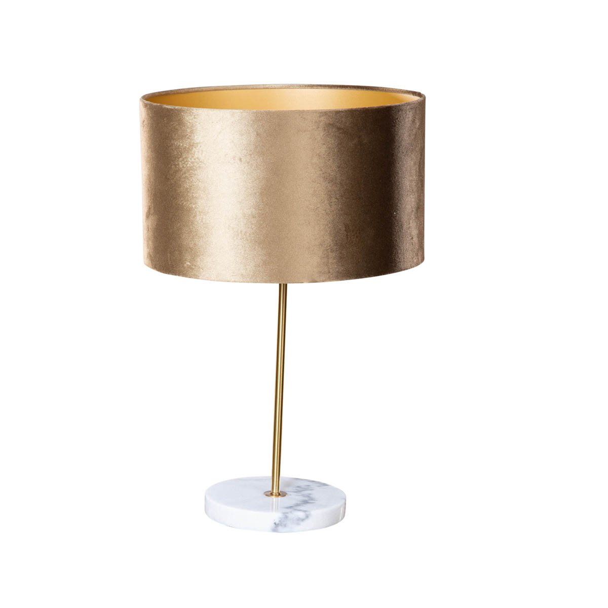 Lampă de masă din alamă cu abajur din catifea maro 35cm - Kaso