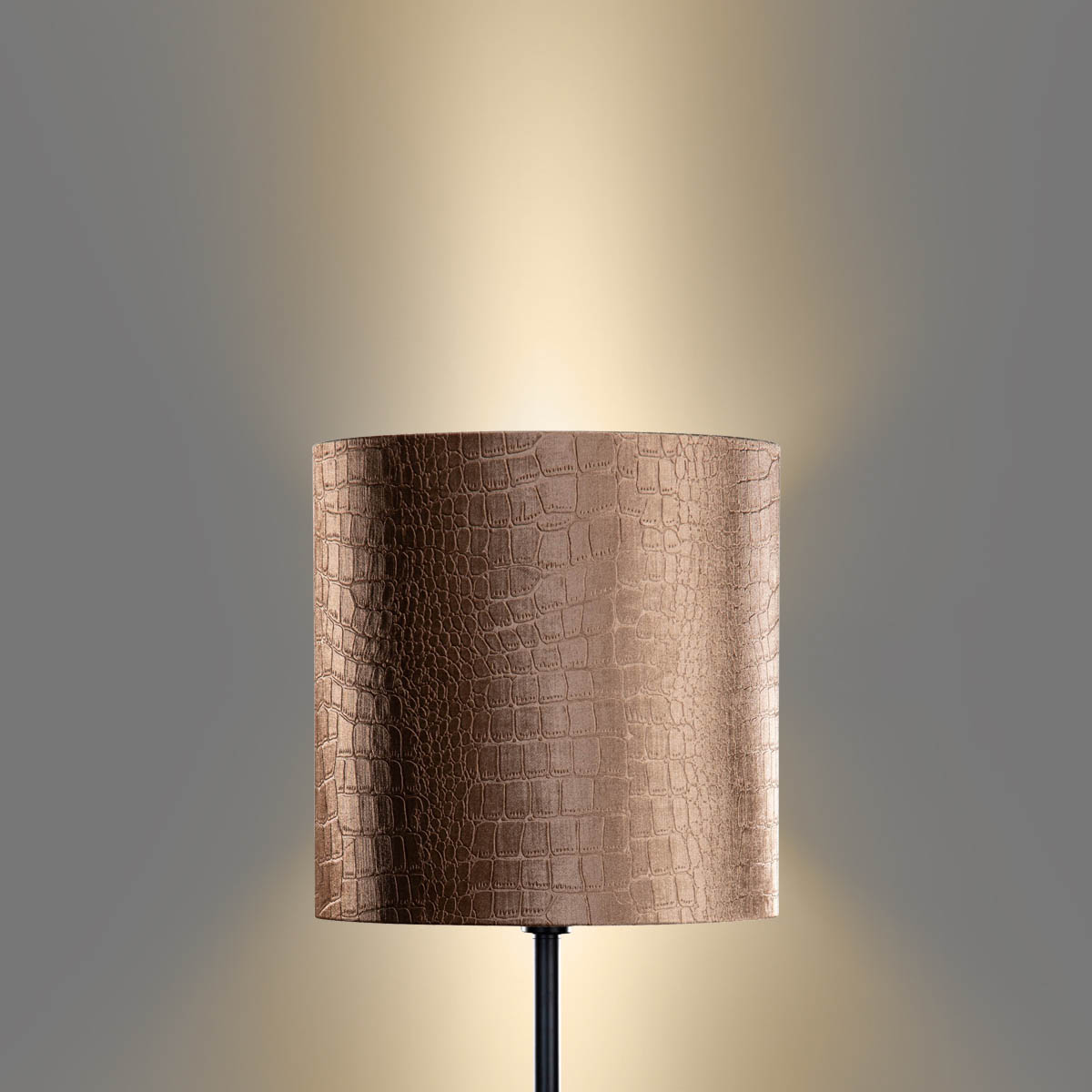 Lampadaire noir avec abat-jour en velours crocodile 40 cm - Simplo