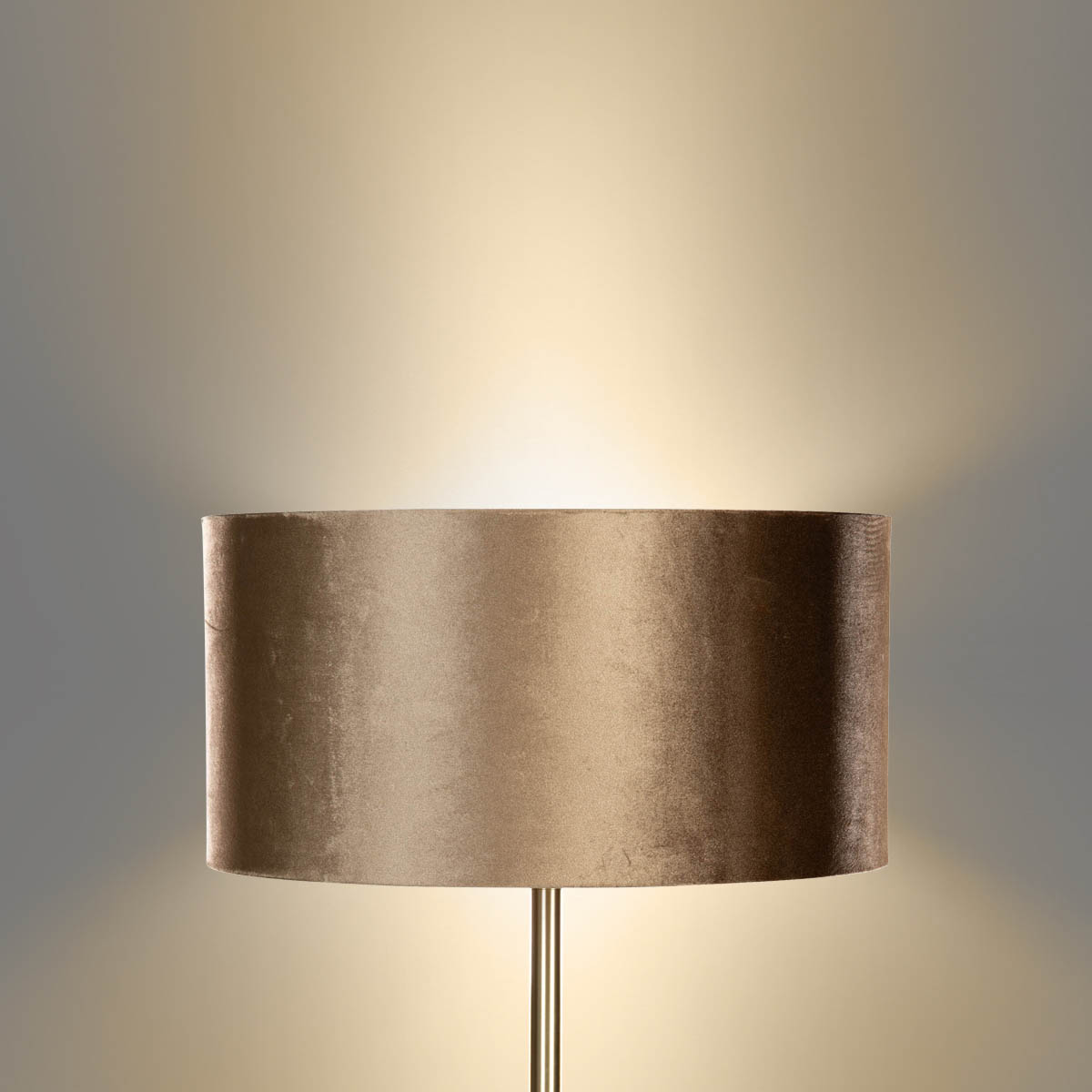 Lámpara de pie de latón con pantalla de terciopelo bronce 50 cm - Simplo