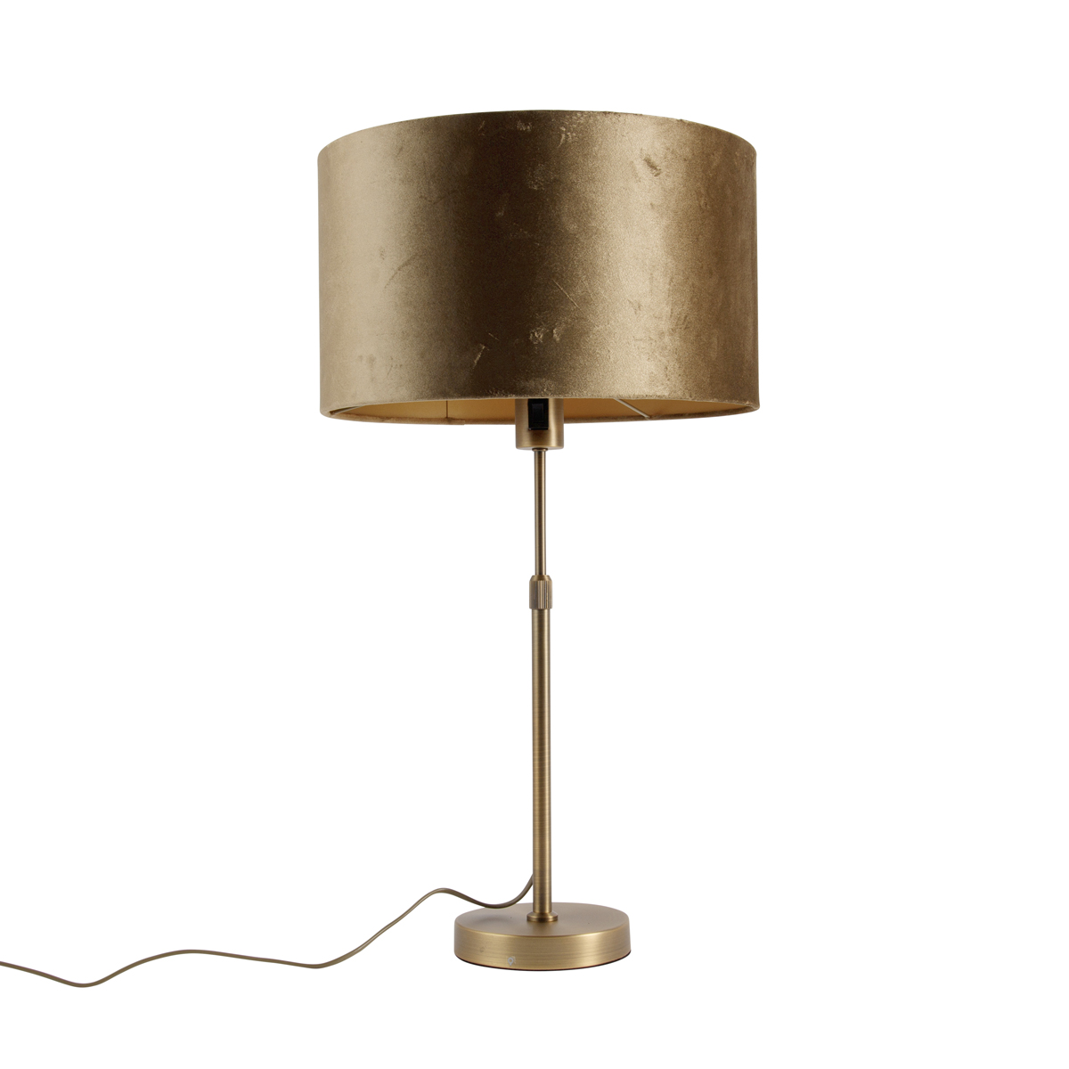 Bronz asztali lámpa bronz bársonyernyővel 35 cm - Parte