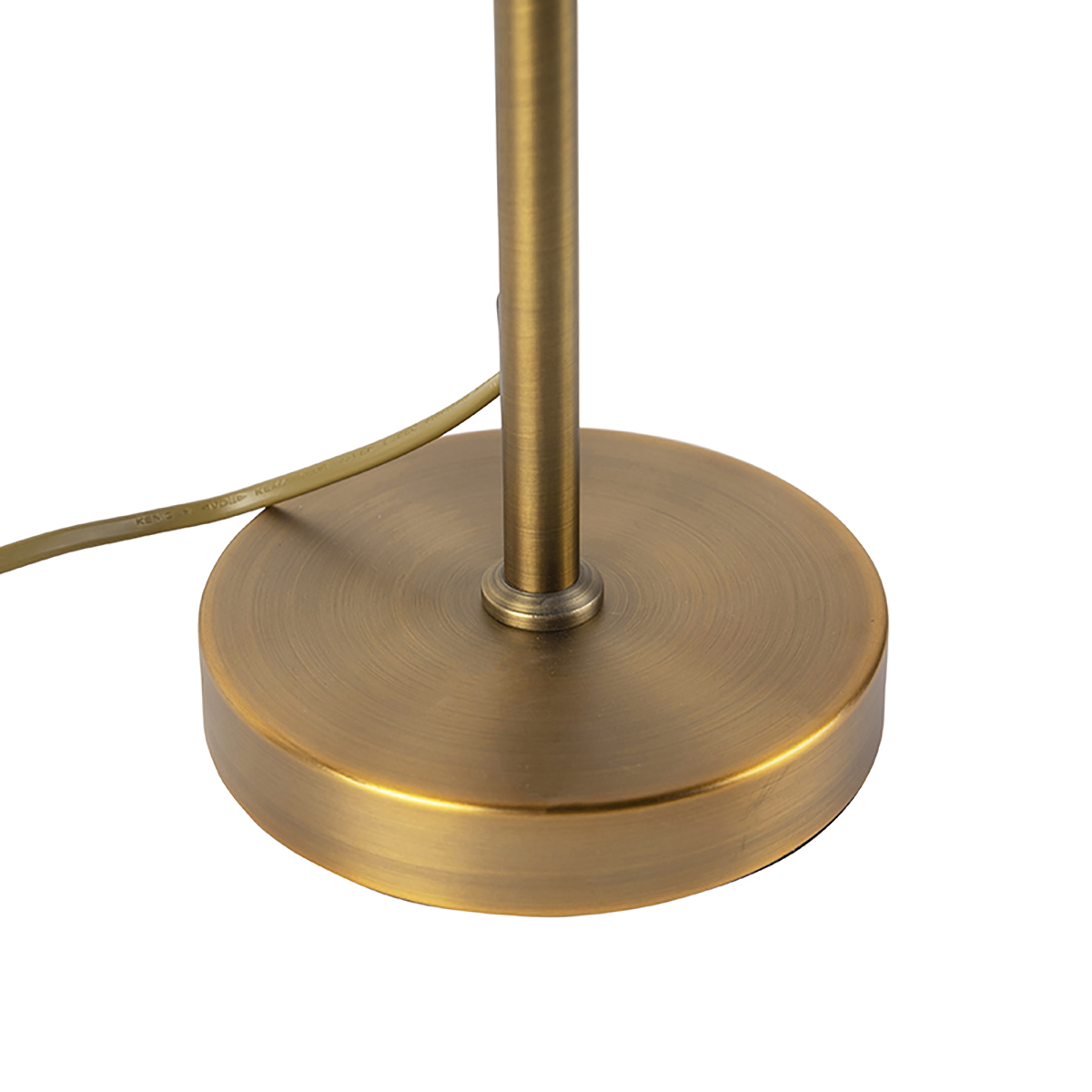 Lámpara de mesa bronce con pantalla de terciopelo diseño hoja y interior dorado - Parte
