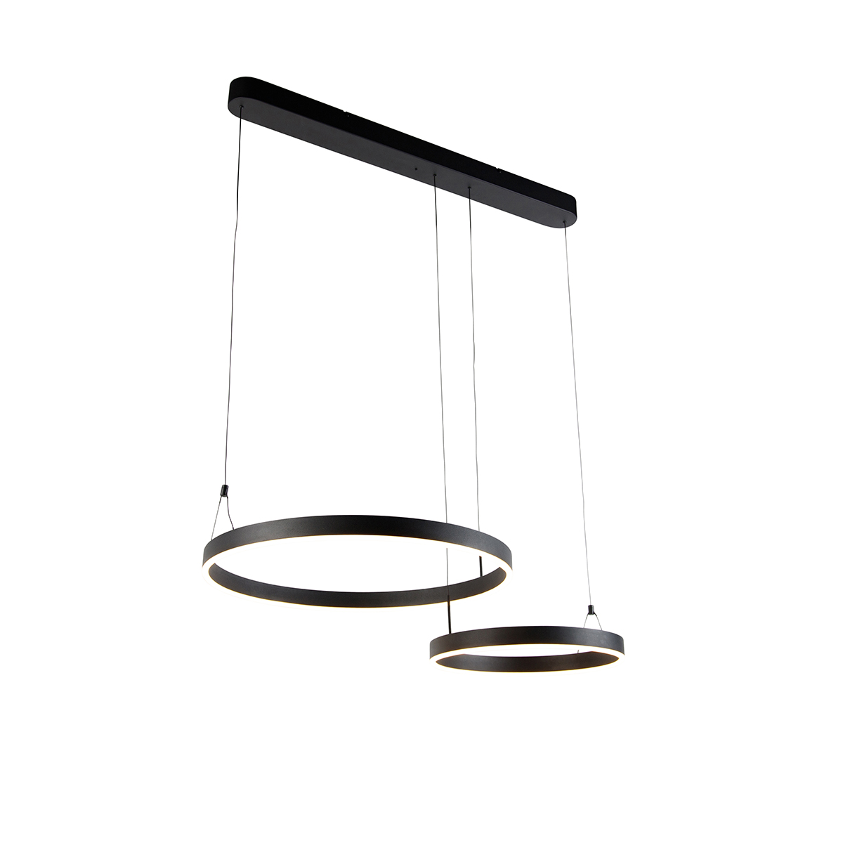 Závesné svietidlo čierne vrátane stmievateľného LED 2-svetlo s diaľkovým ovládaním Easy Lift - Esko