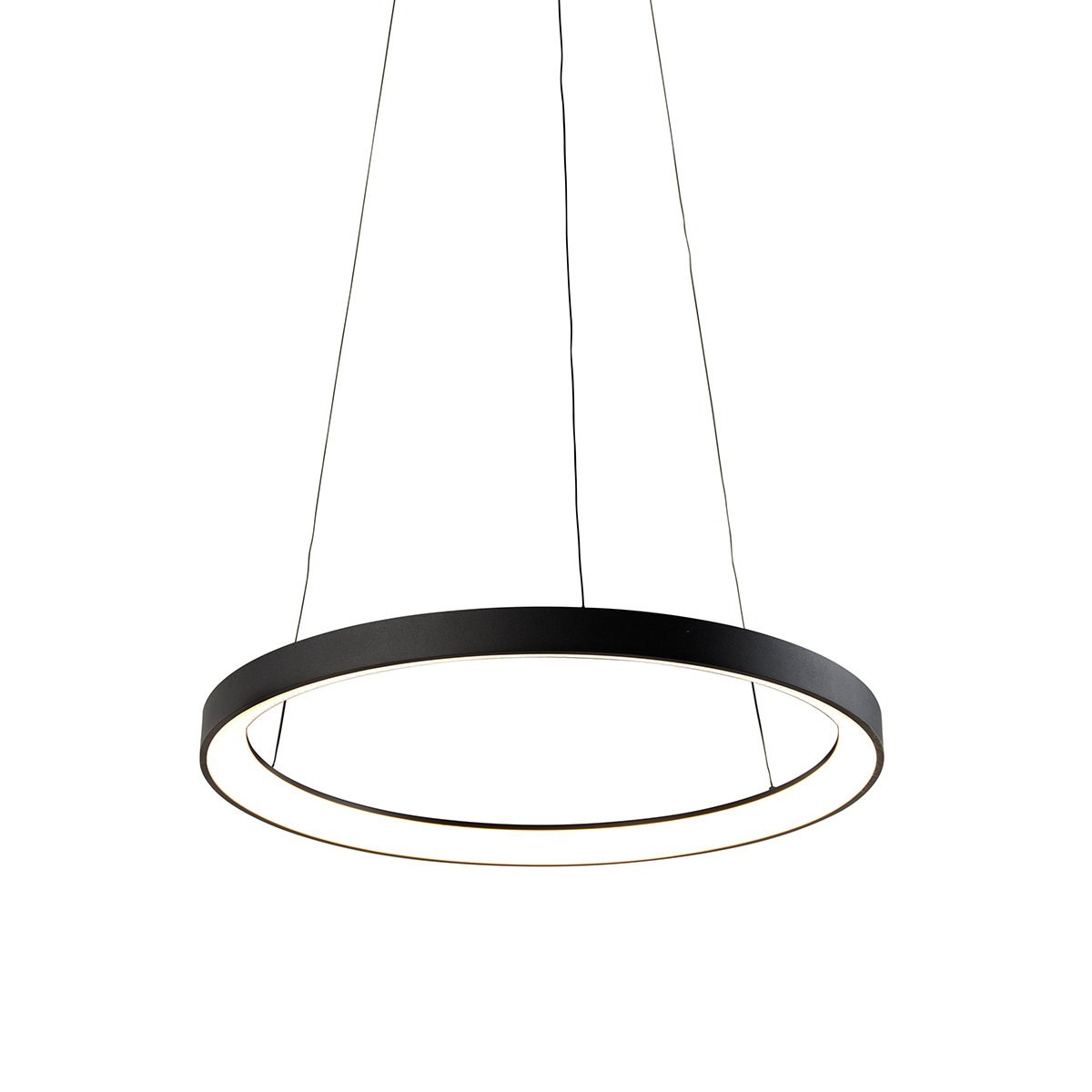 Dizájner függőlámpa fekete, beépített, dimmelhető LED-del és Easylift rendszerrel - Hoop