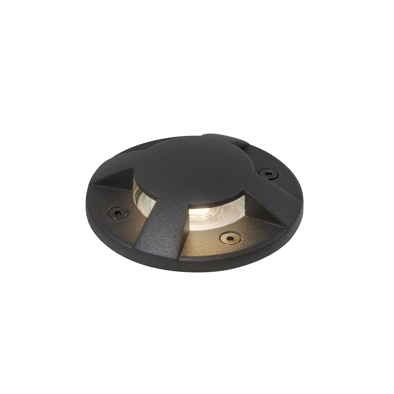 Modern fekete talajba süllyesztett spotlámpa GU10 50mm 4-fény effektus IP65 - Cellar