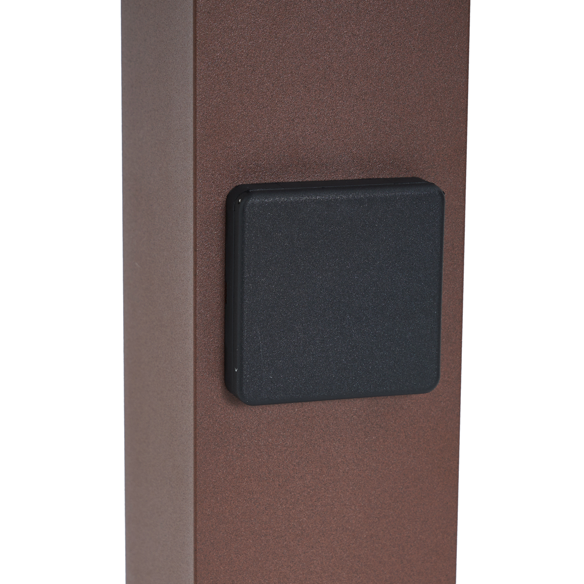 Industrial Outdoor Bollard Rust Brown with Smoke Glass 50cm with Twilight Sensor - Denmark