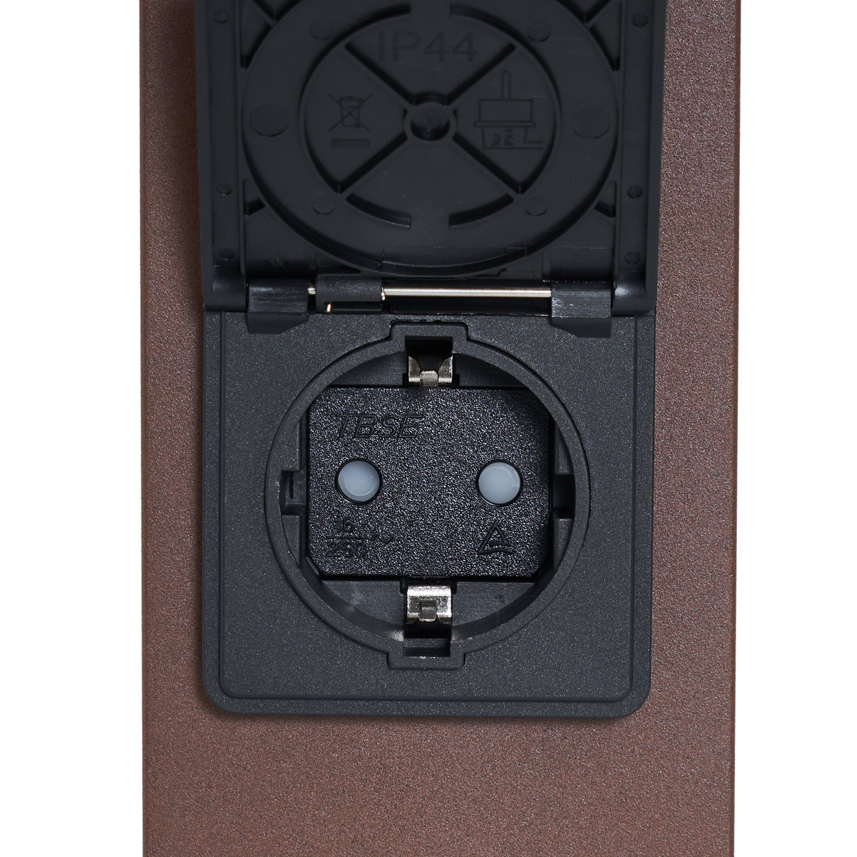 Industrial Outdoor Bollard Rust Brown with Smoke Glass 50cm with Twilight Sensor - Denmark