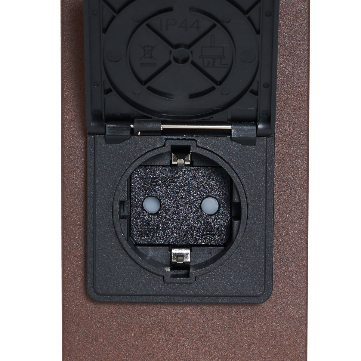 Industrial Outdoor Post Light Rust Brown with Smoke Glass 70cm with Twilight Sensor IP44 - Denmark
