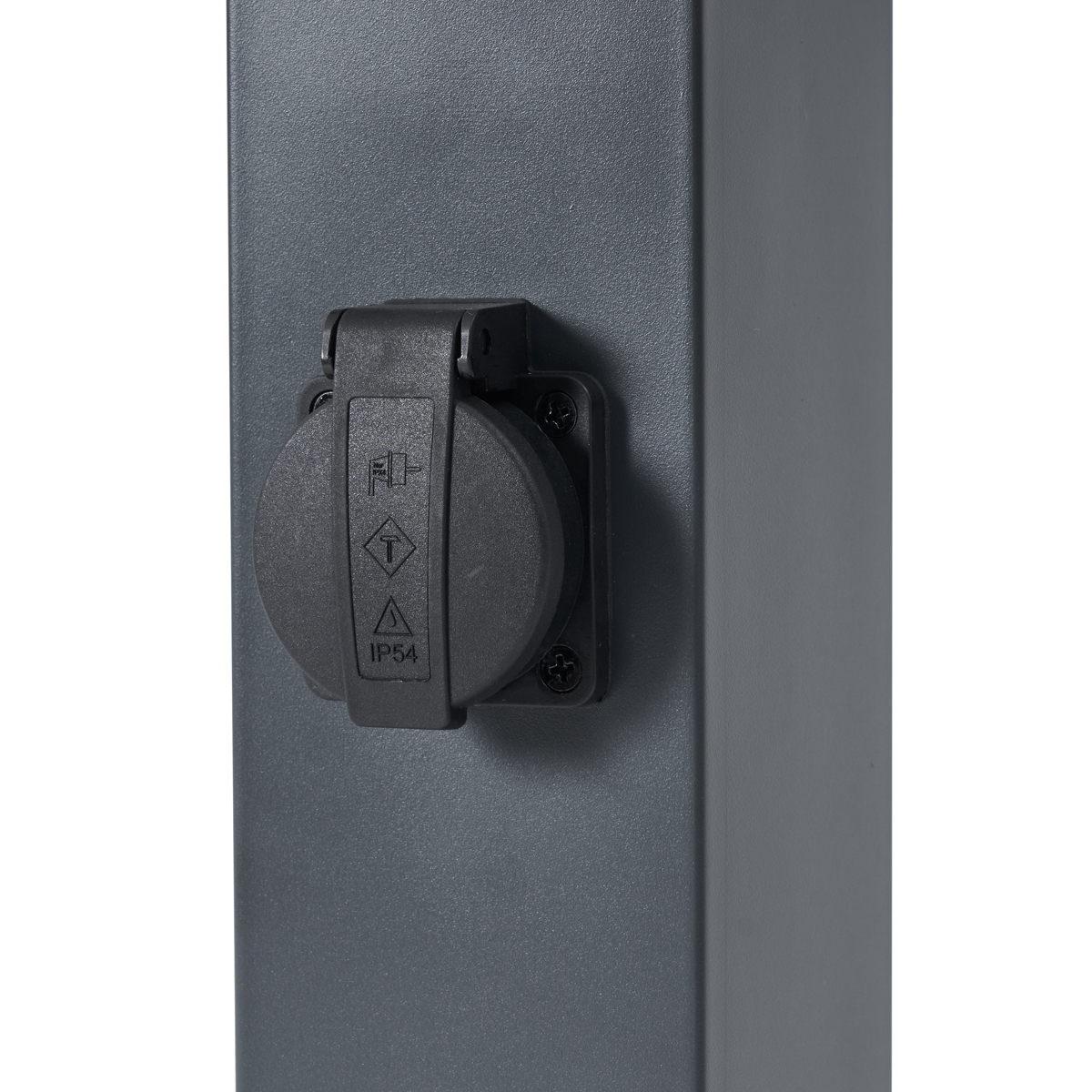 Outdoor Lamp Dark Grey with Smoke Glass 45cm IP44 with Socket and Motion Sensor - Malios