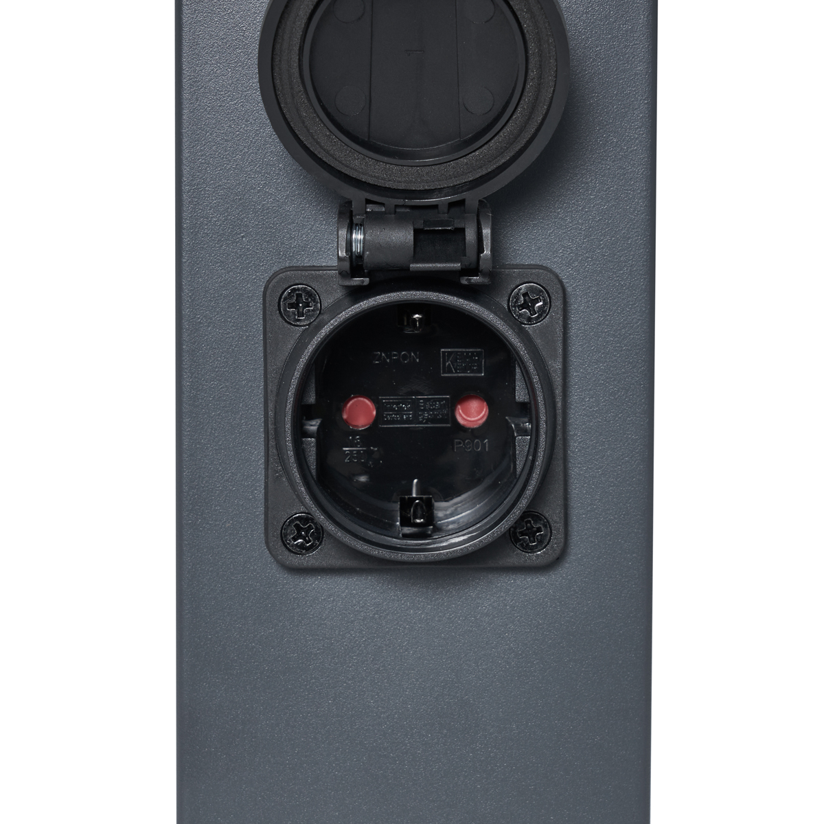 Outdoor Lamp Dark Grey with Smoke Glass 45cm IP44 with Socket and Motion Sensor - Malios