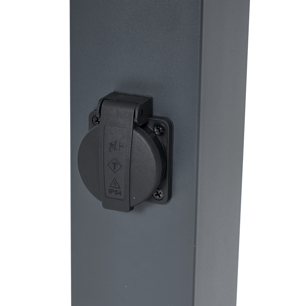 Lámpara de exterior gris oscuro con cristal ahumado de 80 cm IP44 con enchufe y sensor de movimiento - Malios