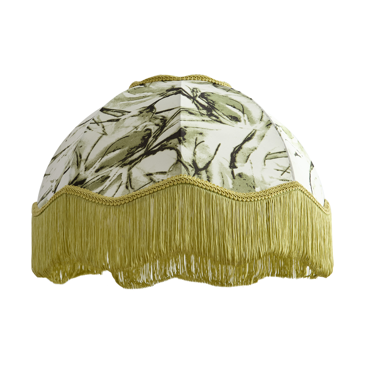 Szövet lámpaernyő levélmintával, fehér belsővel 45/15/21,5 - Heritage